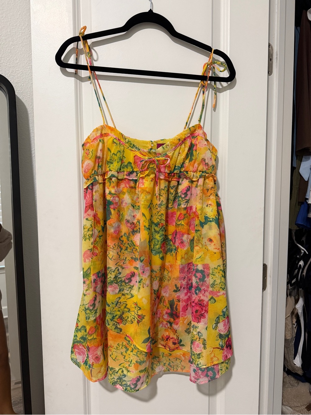 Honeyplum Yellow Floral Mini Sundress